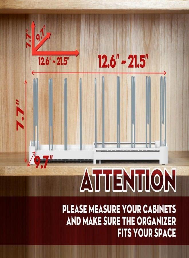 EVERIE منظم أدوات الخبز القابل للتعديل من إيفري، حامل أغطية القدور، مناسب للقدور، وقوالب الكيك، وألواح التقطيع، والحصائر، وأدوات الطبخ، GS02SS، عبوة من قطعتين - Image 4